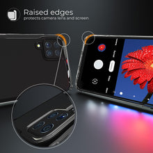 Charger l'image dans la galerie, Moozy Xframe Shockproof Case for Samsung A12 - Transparent Rim Case, Double Colour Clear Hybrid Cover with Shock Absorbing TPU Rim