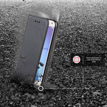 Afbeelding in Gallery-weergave laden, Moozy Case Flip Cover for Huawei Y6 2017, Black - Smart Magnetic Flip Case with Card Holder and Stand