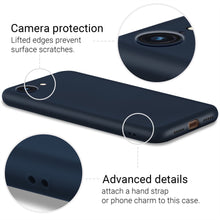 Ladda upp bild till gallerivisning, Moozy Lifestyle. Case for iPhone SE 2020, iPhone 8 and iPhone 7, Midnight Blue - Liquid Silicone Cover with Matte Finish and Soft Microfiber Lining