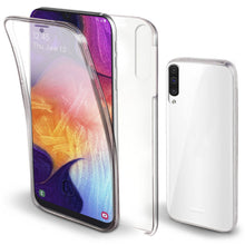 Carica l'immagine nel visualizzatore di Gallery, Moozy 360 Degree Case for Samsung A50 - Transparent Full body Slim Cover - Hard PC Back and Soft TPU Silicone Front