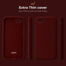 Afbeelding in Gallery-weergave laden, Moozy Minimalist Series Silicone Case for iPhone SE 2020, iPhone 8 and iPhone 7, Wine Red - Matte Finish Slim Soft TPU Cover