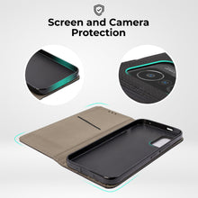 Load image into Gallery viewer, Moozy Case Flip Cover for Xiaomi 11T and Xiaomi 11T Pro, Black - Smart Magnetic Flip Case Flip Folio Wallet Case with Card Holder and Stand, Credit Card Slots, Kickstand Function
