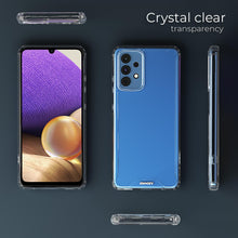 Lade das Bild in den Galerie-Viewer, Moozy Xframe Shockproof Case for Samsung A32 5G - Transparent Rim Case, Double Colour Clear Hybrid Cover with Shock Absorbing TPU Rim