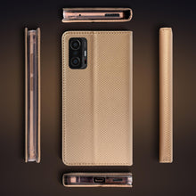 Charger l'image dans la galerie, Moozy Case Flip Cover for Xiaomi 11T and Xiaomi 11T Pro, Gold - Smart Magnetic Flip Case Flip Folio Wallet Case with Card Holder and Stand, Credit Card Slots, Kickstand Function