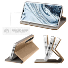 Carica l'immagine nel visualizzatore di Gallery, Moozy Case Flip Cover for Xiaomi Mi Note 10, Xiaomi Mi Note 10 Pro, Gold - Smart Magnetic Flip Case with Card Holder and Stand