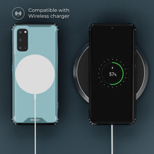 Charger l'image dans la galerie, Moozy Xframe Shockproof Case for Samsung S20 - Black Rim Transparent Case, Double Colour Clear Hybrid Cover with Shock Absorbing TPU Rim