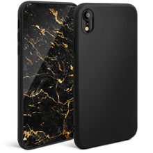 Cargar imagen en el visor de la galería, Moozy Minimalist Series Silicone Case for iPhone XR, Black - Matte Finish Slim Soft TPU Cover