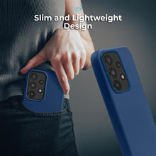 Ladda upp bild till gallerivisning, Moozy Lifestyle. Silicone Case for Samsung A13 4G, Midnight Blue - Liquid Silicone Lightweight Cover with Matte Finish and Soft Microfiber Lining, Premium Silicone Case
