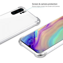 Ladda upp bild till gallerivisning, Moozy Shock Proof Silicone Case for Huawei P30 Pro - Transparent Crystal Clear Phone Case Soft TPU Cover