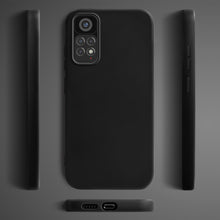 Ladda upp bild till gallerivisning, Moozy Lifestyle. Silicone Case for Xiaomi Redmi Note 11 and 11S, Black - Liquid Silicone Lightweight Cover with Matte Finish and Soft Microfiber Lining, Premium Silicone Case
