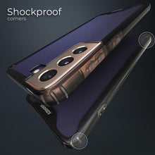 Ladda upp bild till gallerivisning, Moozy Xframe Shockproof Case for Samsung S21 5G and 4G - Black Rim Transparent Case, Double Colour Clear Hybrid Cover with Shock Absorbing TPU Rim