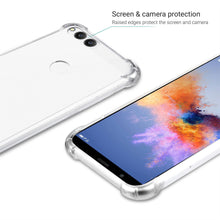 Ladda upp bild till gallerivisning, Moozy Shock Proof Silicone Case for Huawei Honor 7X - Transparent Crystal Clear Phone Case Soft TPU Cover