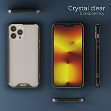 Ladda upp bild till gallerivisning, Moozy Xframe Shockproof Case for iPhone 13 Pro - Black Rim Transparent Case, Double Colour Clear Hybrid Cover with Shock Absorbing TPU Rim
