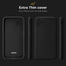 Carica l'immagine nel visualizzatore di Gallery, Moozy Minimalist Series Silicone Case for iPhone 13 Pro, Black - Matte Finish Lightweight Mobile Phone Case Slim Soft Protective