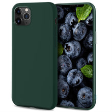 Afbeelding in Gallery-weergave laden, Moozy Lifestyle. Designed for iPhone 12 Pro Max Case, Dark Green - Liquid Silicone Cover with Matte Finish and Soft Microfiber Lining