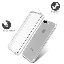 Carica l'immagine nel visualizzatore di Gallery, Moozy Shock Proof Silicone Case for iPhone 7 Plus, iPhone 8 Plus - Transparent Crystal Clear Phone Case Soft TPU Cover