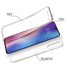 Carica l'immagine nel visualizzatore di Gallery, Moozy 360 Degree Case for Xiaomi Mi 9 - Transparent Full body Slim Cover - Hard PC Back and Soft TPU Silicone Front