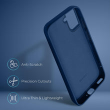 Ladda upp bild till gallerivisning, Moozy Lifestyle. Silicone Case for Samsung S21 FE, Midnight Blue - Liquid Silicone Lightweight Cover with Matte Finish and Soft Microfiber Lining, Premium Silicone Case