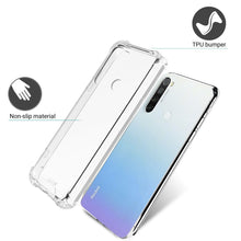 Załaduj obraz do przeglądarki galerii, Moozy Shock Proof Silicone Case for Xiaomi Redmi Note 8 - Transparent Crystal Clear Phone Case Soft TPU Cover