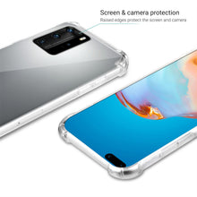 Ladda upp bild till gallerivisning, Moozy Shock Proof Silicone Case for Huawei P40 Pro - Transparent Crystal Clear Phone Case Soft TPU Cover