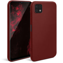 Load image into Gallery viewer, Moozy Minimalist Series Silicone Case for Samsung A22 5G, Wine Red - Matte Finish Lightweight Mobile Phone Case Slim Soft Protective TPU Cover with Matte Surface