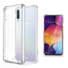 Load image into Gallery viewer, Moozy Shock Proof Silicone Case for Samsung A50 - Transparent Crystal Clear Phone Case Soft TPU Cover