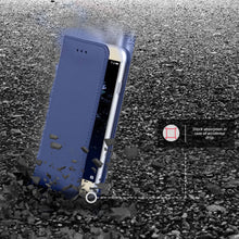 Ladda upp bild till gallerivisning, Moozy Case Flip Cover for Huawei P10 Lite, Dark Blue - Smart Magnetic Flip Case with Card Holder and Stand