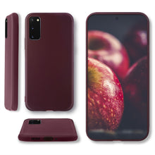 Lade das Bild in den Galerie-Viewer, Moozy Minimalist Series Silicone Case for Samsung S20 Plus, Wine Red - Matte Finish Slim Soft TPU Cover