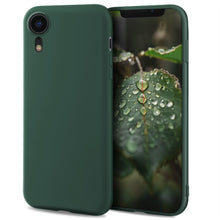 Load image into Gallery viewer, Moozy Lifestyle. Designed for iPhone XR Case, Dark Green - Liquid Silicone Cover with Matte Finish and Soft Microfiber Lining