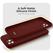 Load image into Gallery viewer, Moozy Minimalist Series Silicone Case for iPhone 13 Pro, Wine Red - Matte Finish Lightweight Mobile Phone Case Slim Soft Protective