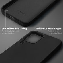 Charger l'image dans la galerie, Moozy Lifestyle. Silicone Case for Samsung A22 4G, Black - Liquid Silicone Lightweight Cover with Matte Finish and Soft Microfiber Lining, Premium Silicone Case