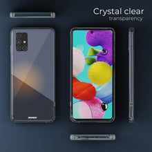 Load image into Gallery viewer, Moozy Xframe Shockproof Case for Samsung A51 - Transparent Rim Case, Double Colour Clear Hybrid Cover with Shock Absorbing TPU Rim