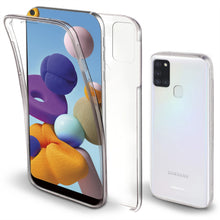 Carica l'immagine nel visualizzatore di Gallery, Moozy 360 Degree Case for Samsung A21s - Transparent Full body Slim Cover - Hard PC Back and Soft TPU Silicone Front