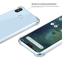 Carica l'immagine nel visualizzatore di Gallery, Moozy Shock Proof Silicone Case for Xiaomi Mi A2 Lite, Redmi 6 Pro - Transparent Crystal Clear Phone Case Soft TPU Cover