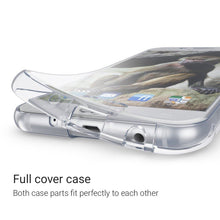 Load image into Gallery viewer, Moozy 360 Degree Case for Samsung J3 2017 - Full body Front and Back Slim Clear Transparent TPU Silicone Gel Cover