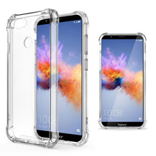 Ladda upp bild till gallerivisning, Moozy Shock Proof Silicone Case for Huawei Honor 7X - Transparent Crystal Clear Phone Case Soft TPU Cover