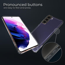 Load image into Gallery viewer, Moozy Xframe Shockproof Case for Samsung S21 5G and 4G - Transparent Rim Case, Double Colour Clear Hybrid Cover with Shock Absorbing TPU Rim