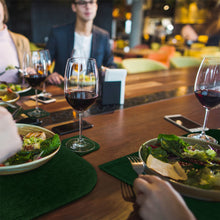 Załaduj obraz do przeglądarki galerii, VILSTO Felt Fabric Place Mats, Dining Table Dinner Sets, Placemats and Coasters Set with Cutlery Holder, 18 Piece Set, Kitchen Mat, Dark Green