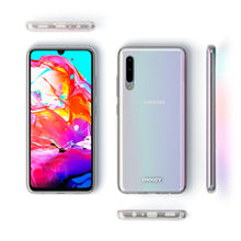 Carica l'immagine nel visualizzatore di Gallery, Moozy 360 Degree Case for Samsung A70 - Full body Front and Back Slim Clear Transparent TPU Silicone Gel Cover