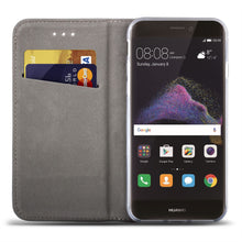 Ladda upp bild till gallerivisning, Moozy Case Flip Cover for Huawei P8 Lite 2017, Gold - Smart Magnetic Flip Case with Card Holder and Stand