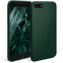 Afbeelding in Gallery-weergave laden, Moozy Minimalist Series Silicone Case for iPhone SE 2020, iPhone 8 and iPhone 7, Midnight Green - Matte Finish Slim Soft TPU Cover