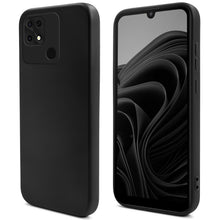 Load image into Gallery viewer, Moozy Lifestyle. Silicone Case for Xiaomi Redmi 10C, Black - Liquid Silicone Lightweight Cover with Matte Finish and Soft Microfiber Lining, Premium Silicone Case