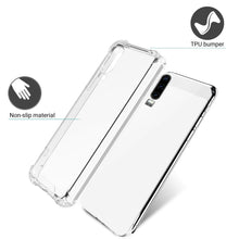 Ladda upp bild till gallerivisning, Moozy Shock Proof Silicone Case for Huawei P30 - Transparent Crystal Clear Phone Case Soft TPU Cover
