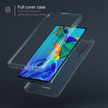 Ladda upp bild till gallerivisning, Moozy 360 Degree Case for Huawei P30 - Full body Front and Back Slim Clear Transparent TPU Silicone Gel Cover