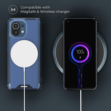 Load image into Gallery viewer, Moozy Xframe Shockproof Case for Xiaomi Mi 11 - Black Rim Transparent Case, Double Colour Clear Hybrid Cover with Shock Absorbing TPU Rim