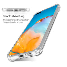 Ladda upp bild till gallerivisning, Moozy Shock Proof Silicone Case for Huawei P40 Pro - Transparent Crystal Clear Phone Case Soft TPU Cover