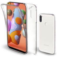 Carica l'immagine nel visualizzatore di Gallery, Moozy 360 Degree Case for Samsung A11 - Transparent Full body Slim Cover - Hard PC Back and Soft TPU Silicone Front