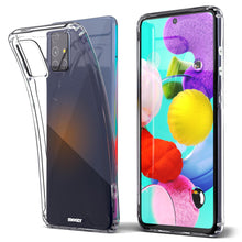 Load image into Gallery viewer, Moozy Xframe Shockproof Case for Samsung A51 - Transparent Rim Case, Double Colour Clear Hybrid Cover with Shock Absorbing TPU Rim
