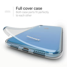 Charger l'image dans la galerie, Moozy 360 Degree Case for iPhone XR - Full body Front and Back Slim Clear Transparent TPU Silicone Gel Cover