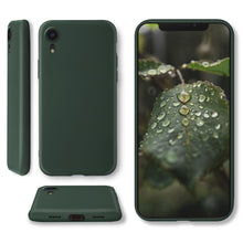Load image into Gallery viewer, Moozy Lifestyle. Designed for iPhone XR Case, Dark Green - Liquid Silicone Cover with Matte Finish and Soft Microfiber Lining